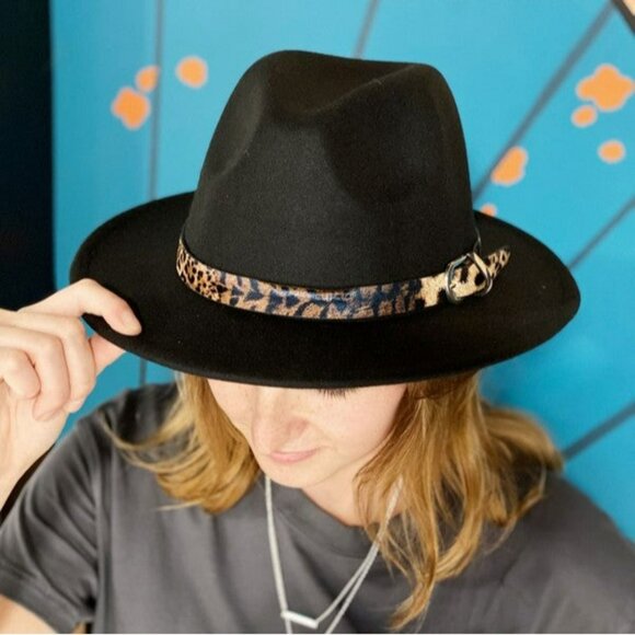 Leopard Band Fedora Hat - Picture 2 of 7